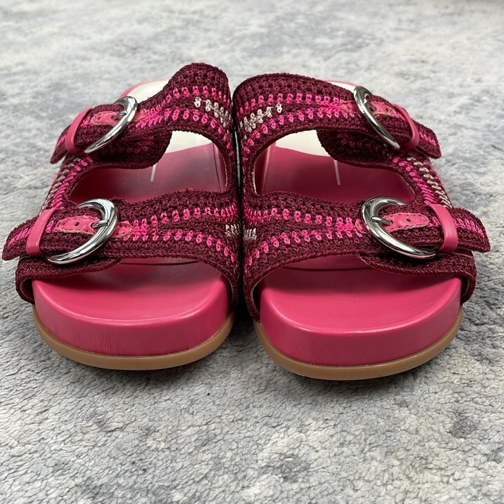 New Dolce Vita Ralli Wedge Sandal Woven Double Strap Slide Pink Sz 8 - Picture 4 of 14